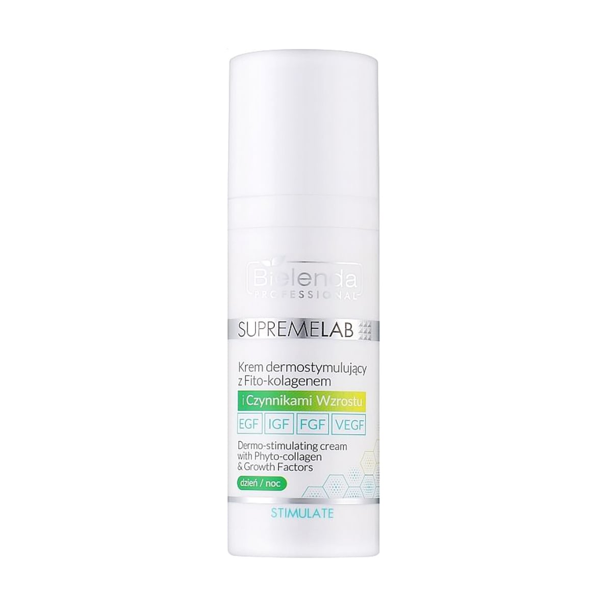 Уцінка! Дермостимулювальний крем для обличчя Bielenda Professional Supremelab Stimulate Cream з фітоколагеном та факторами росту, 50 мл